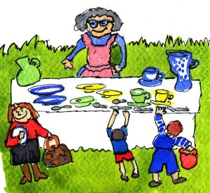 the volunteer doesn't mind the patients helping themselves